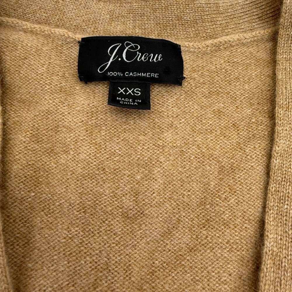 J. Crew Cashmere Cardigan XXS Camel/Tan - Picture 11 of 16